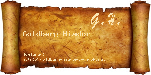 Goldberg Hiador névjegykártya